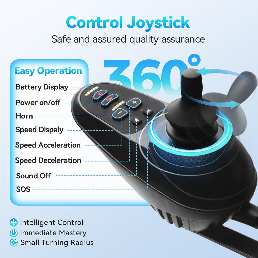 Lightweight Foldable Electric Wheelchair – Long Travel Range, Foldable Motorized , All-Terrain Design