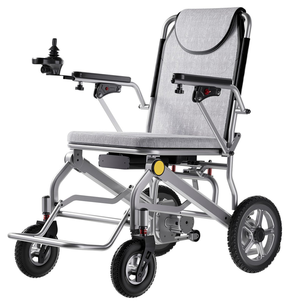 Foldable Electric Wheelchair with Dual 250W Motors, 16-Mile Range, Intelligent Braking