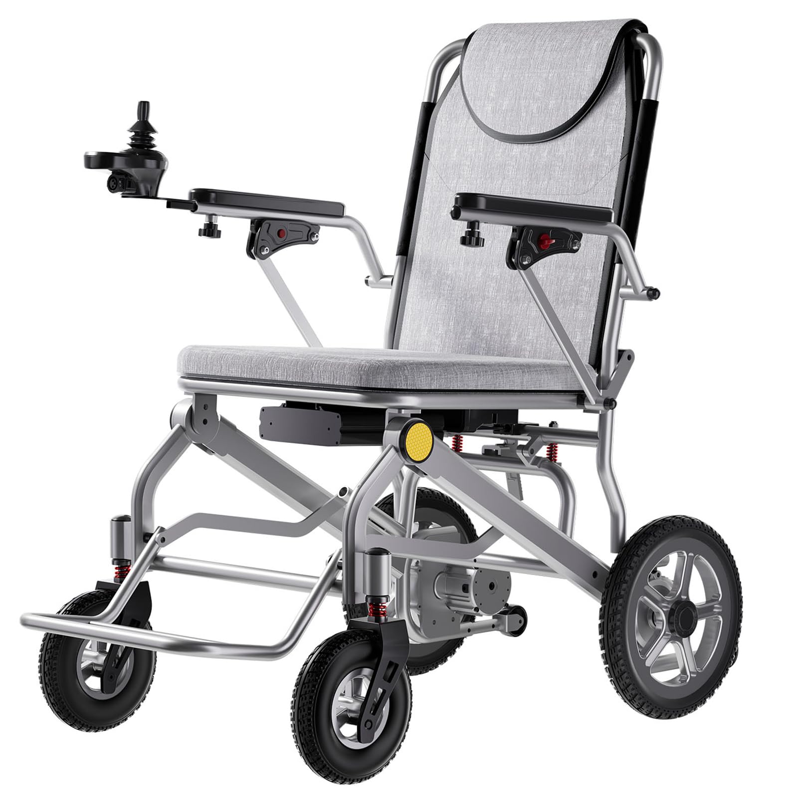 Foldable Electric Wheelchair with Dual 250W Motors, 16-Mile Range, 360° Joystick