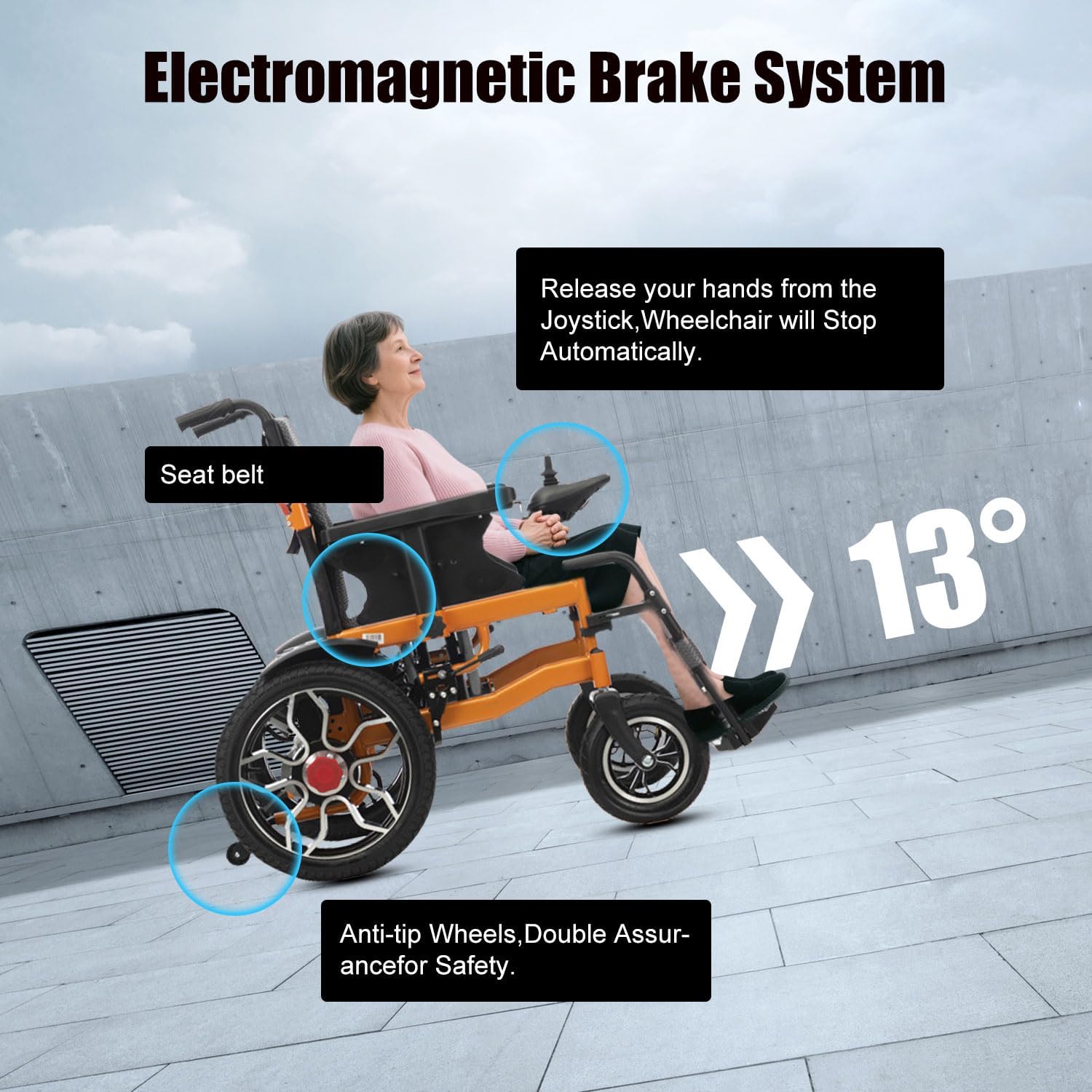 Foldable Lightweight Electric Wheelchair with Joystick Control