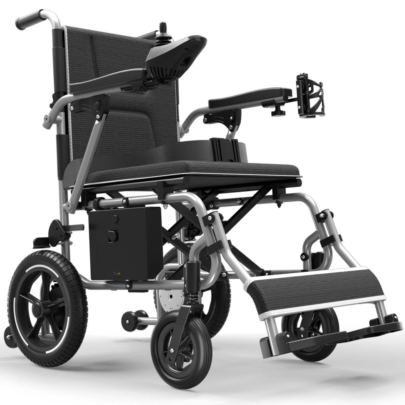 Foldable Electric Wheelchair with Dual 250W Motors, 16-Mile Range, 360° Joystick