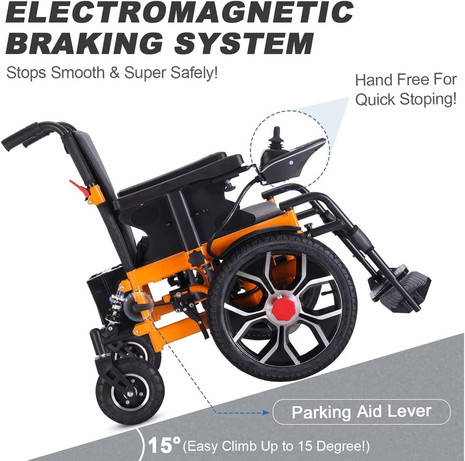 Foldable Electric Wheelchair with Dual 250W Motors and Lithium Battery – Adjustable Speed