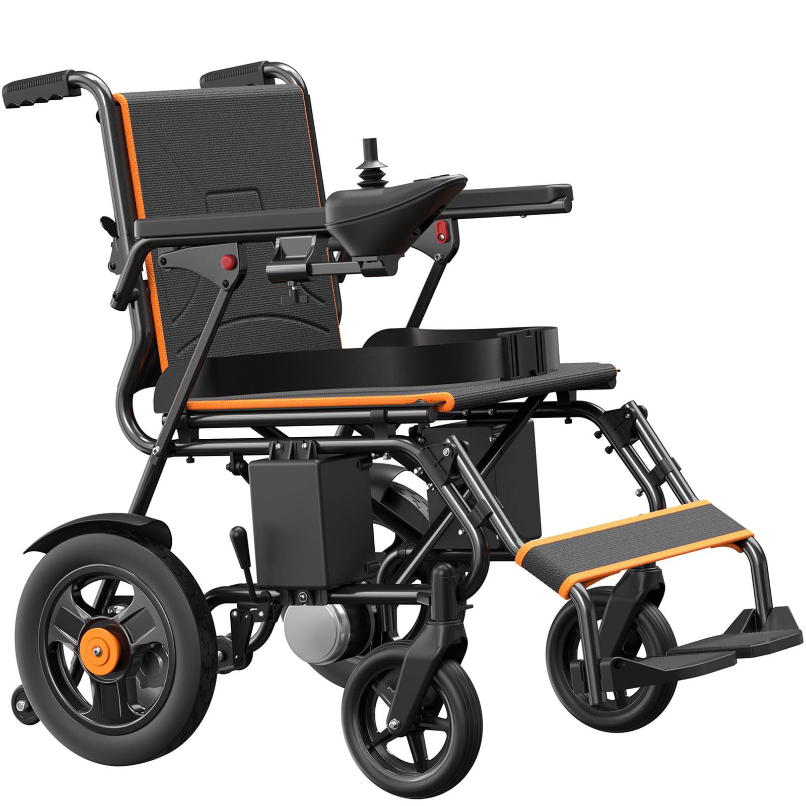 Foldable Electric Wheelchair with Dual 250W Motors, 16-Mile Range, 360° Joystick