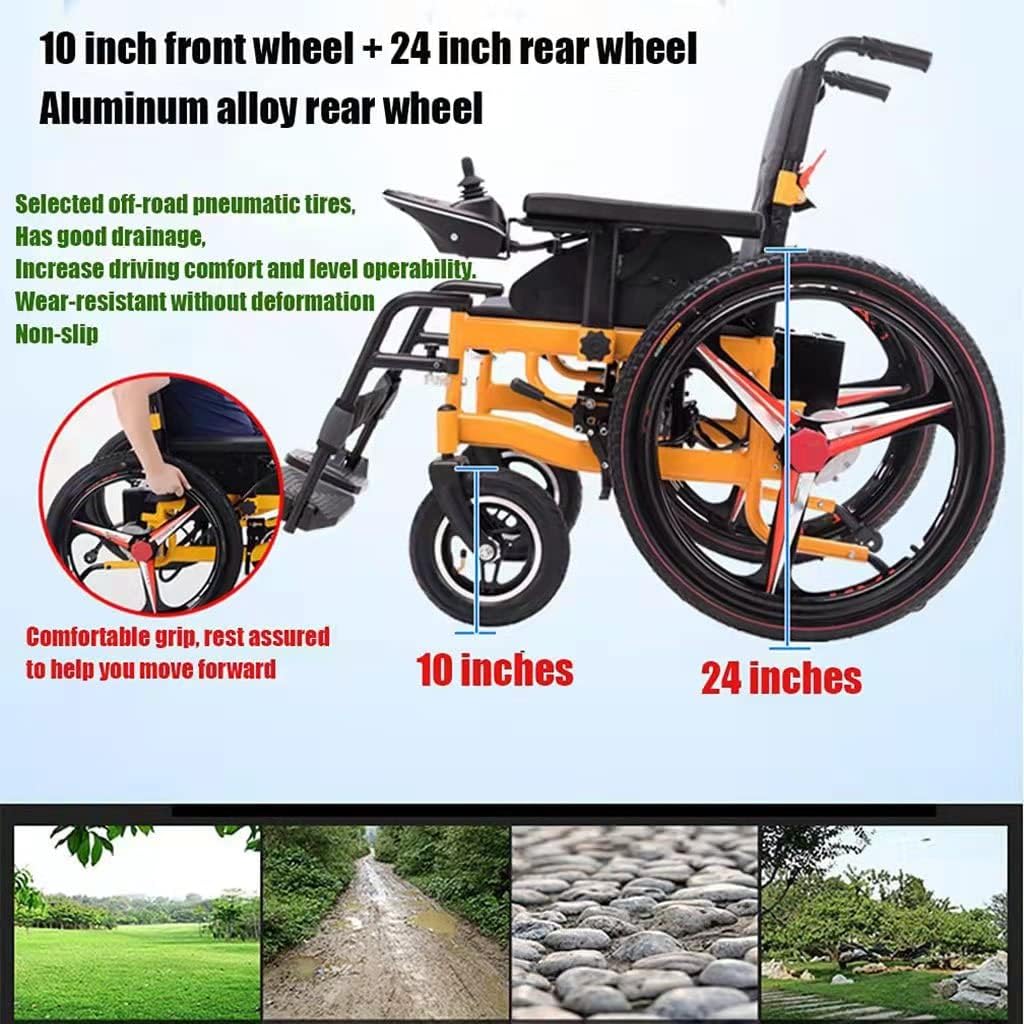 Foldable Electric Wheelchair with Dual Motors and Lithium Battery – Up to 6 km/h