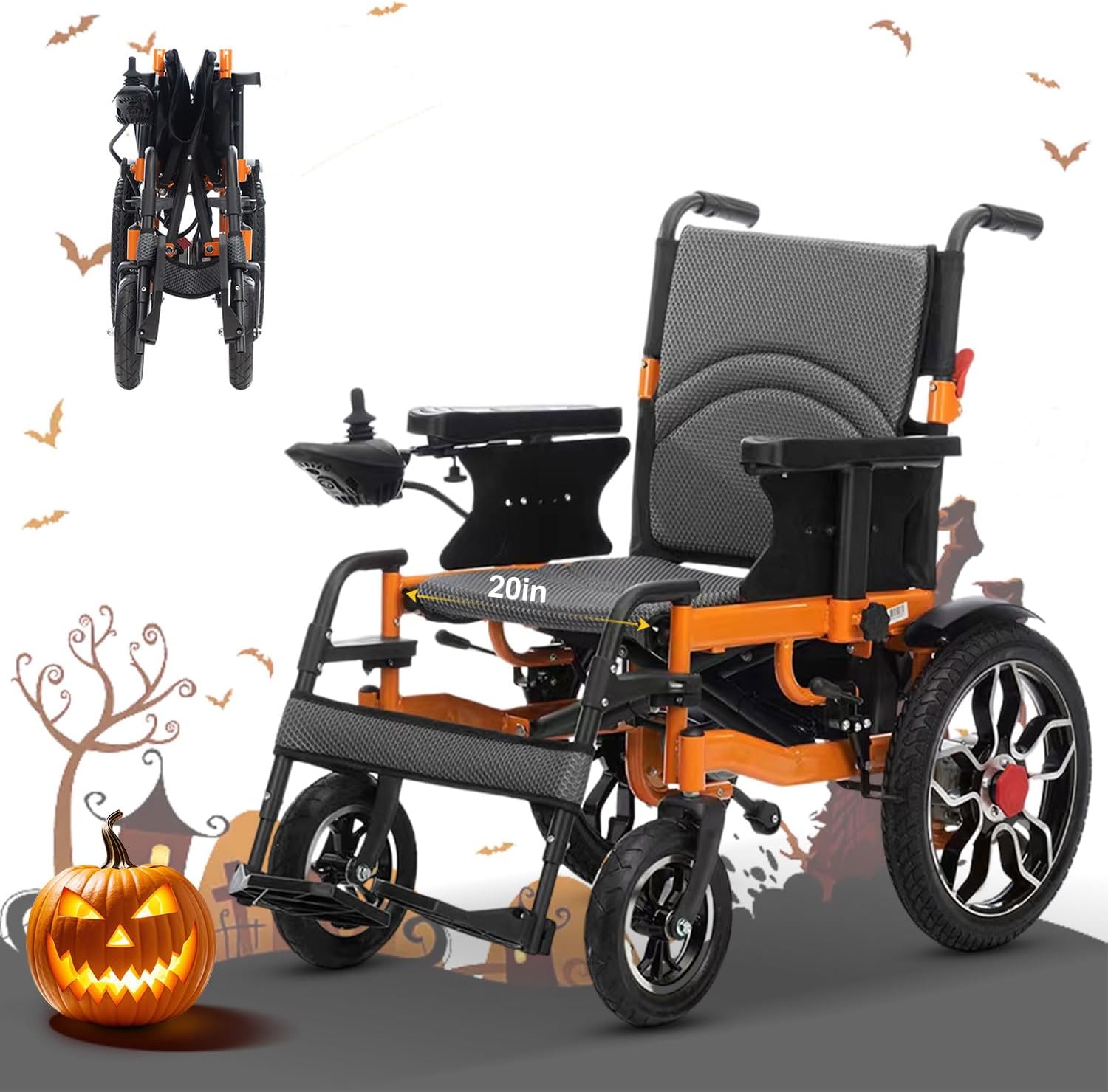 Foldable Lightweight Electric Wheelchair with Joystick Control
