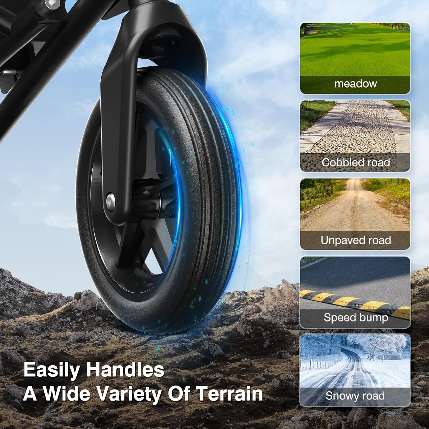 Foldable Electric Wheelchair with Dual Motor, 15-Mile Range, Lead-Acid Battery, 350 lb Capacity – Portable Mobility Chair for Adults