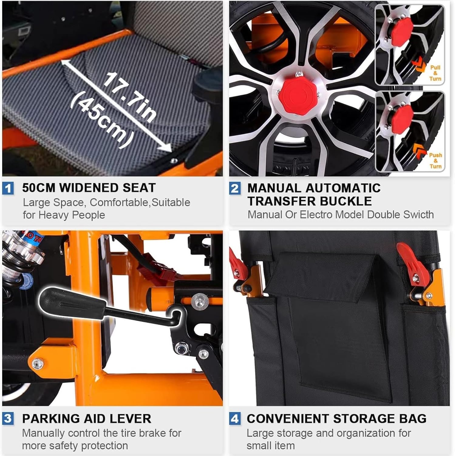 Foldable Electric Wheelchair with Dual 250W Motors and Lithium Battery – Adjustable Speed