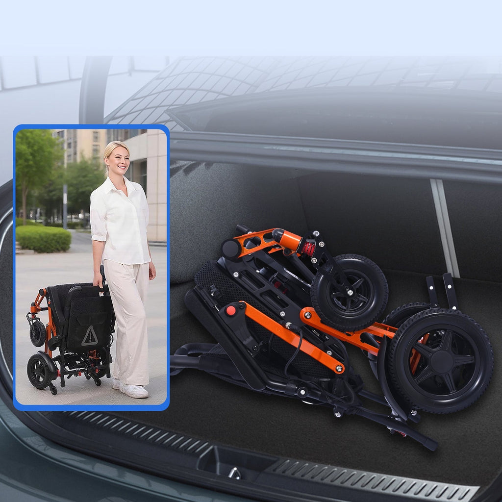 Foldable Lightweight Electric Wheelchair with Removable Battery – 13 Mile Range