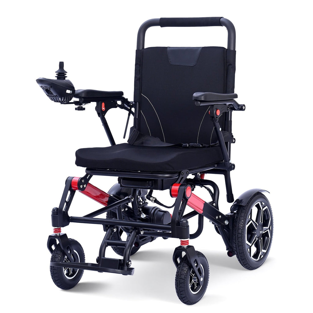 Foldable Lightweight Electric Wheelchair with Removable Battery 500W Power, 13-Mile Range